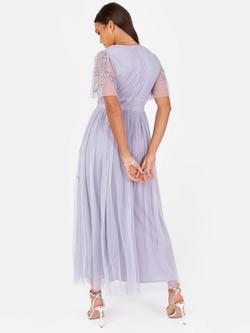 Maya Deluxe Tulle Embellished Maxi Dress - view 2, Thistle Lilac/Silver