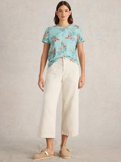 White Stuff Abbie Birds T-Shirt, Blue/Multi, Blue/Multi