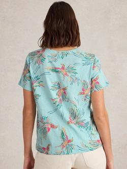 White Stuff Abbie Birds T-Shirt, Blue/Multi - view 2, Blue/Multi