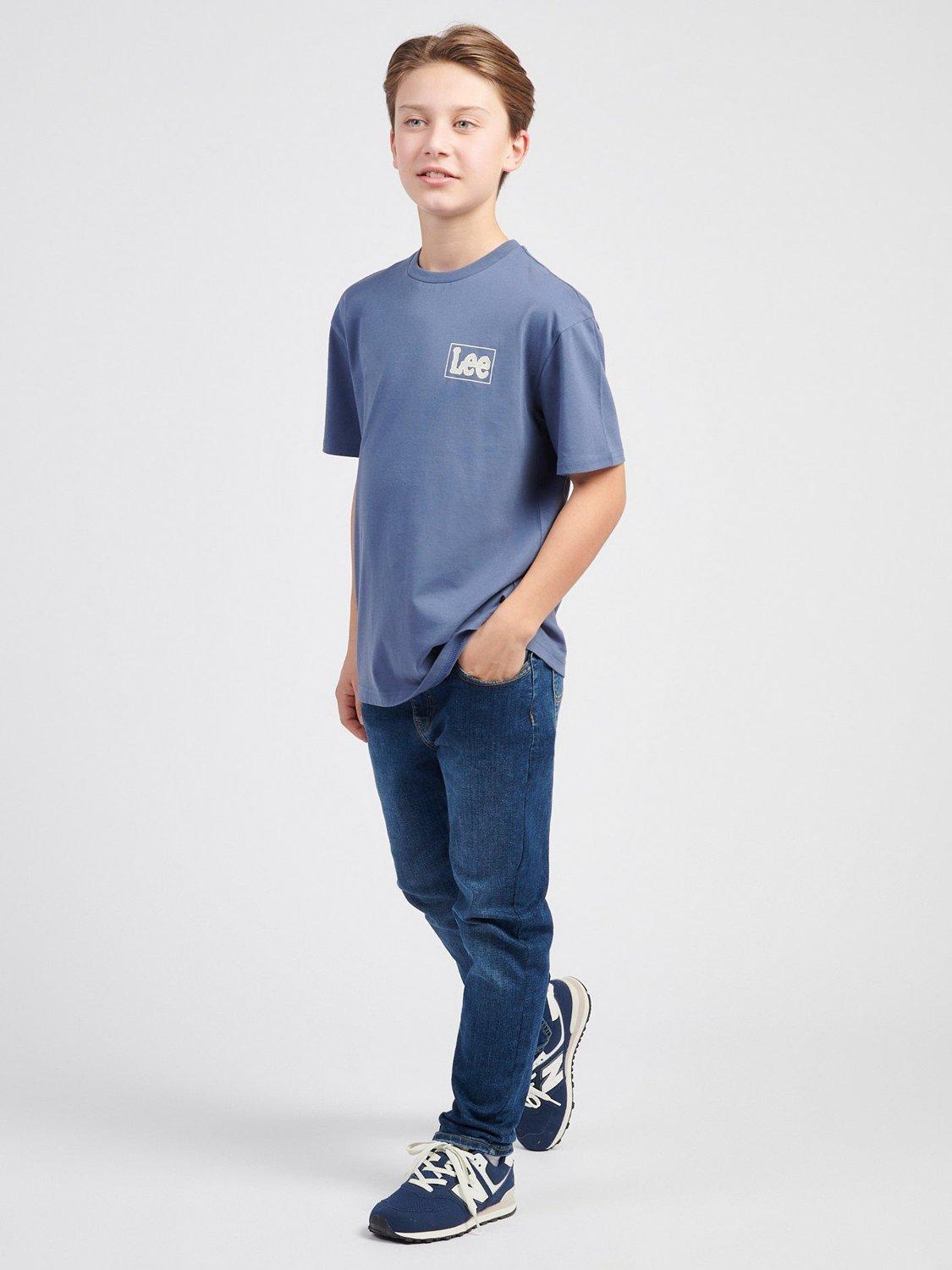Product image 3 of 8, which shows Lee Kids' West Relaxed Denim Jeans, Blue Wash, 3-4 years