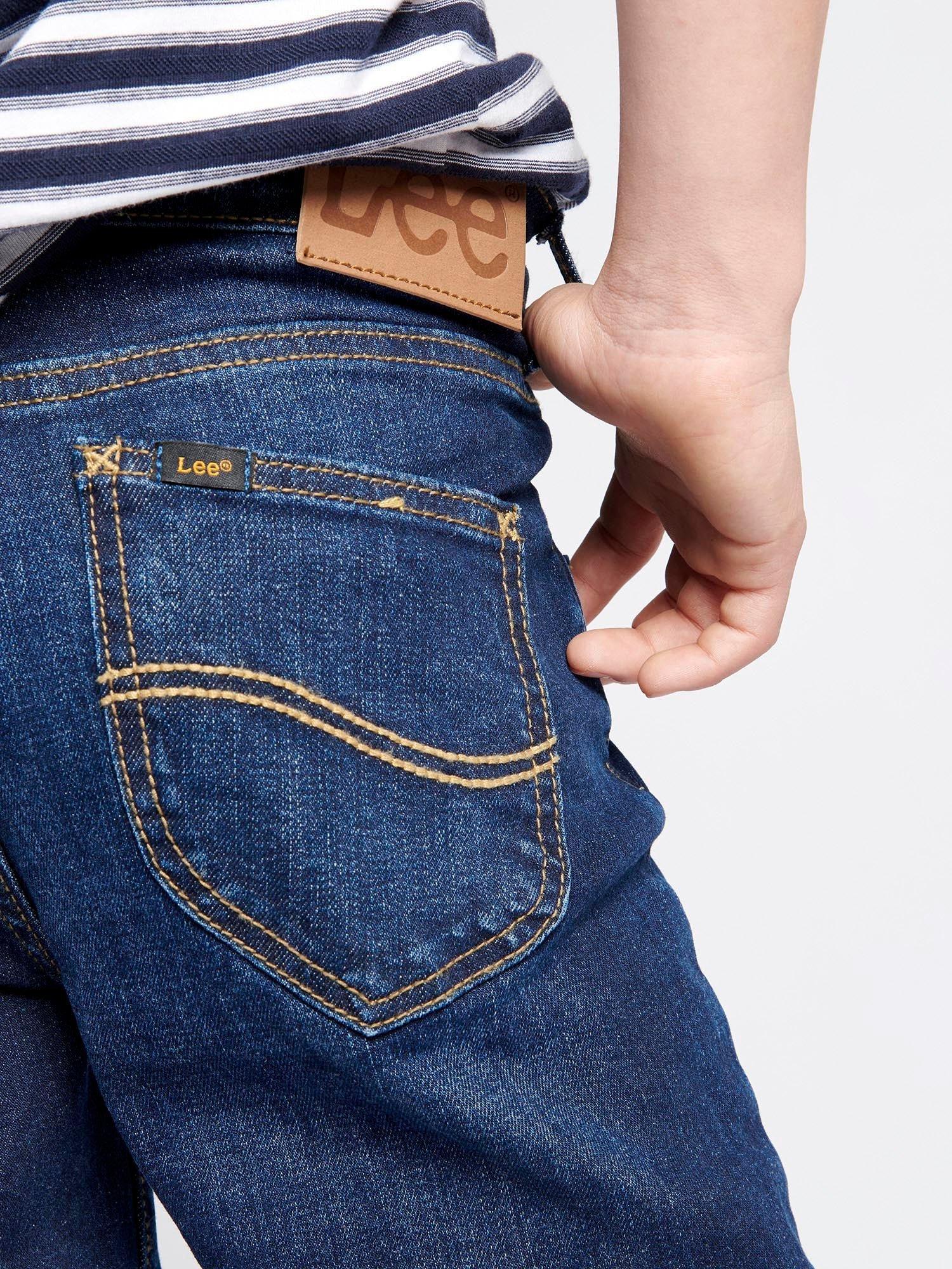 Product image 4 of 8, which shows Lee Kids' West Relaxed Fit Jeans, Mid Blue Wash, 3-4 years