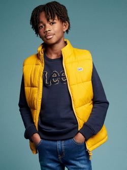 Lee Kids' Sleeveless Quilted Zip Gilet, Gold