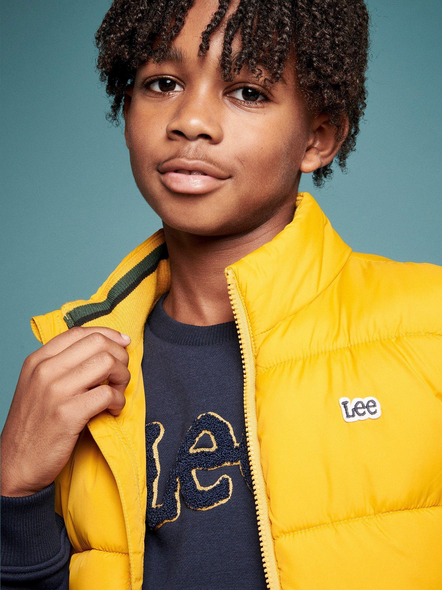Product image 2 of 5, which shows Lee Kids' Sleeveless Quilted Zip Gilet, Gold, 14-15 years