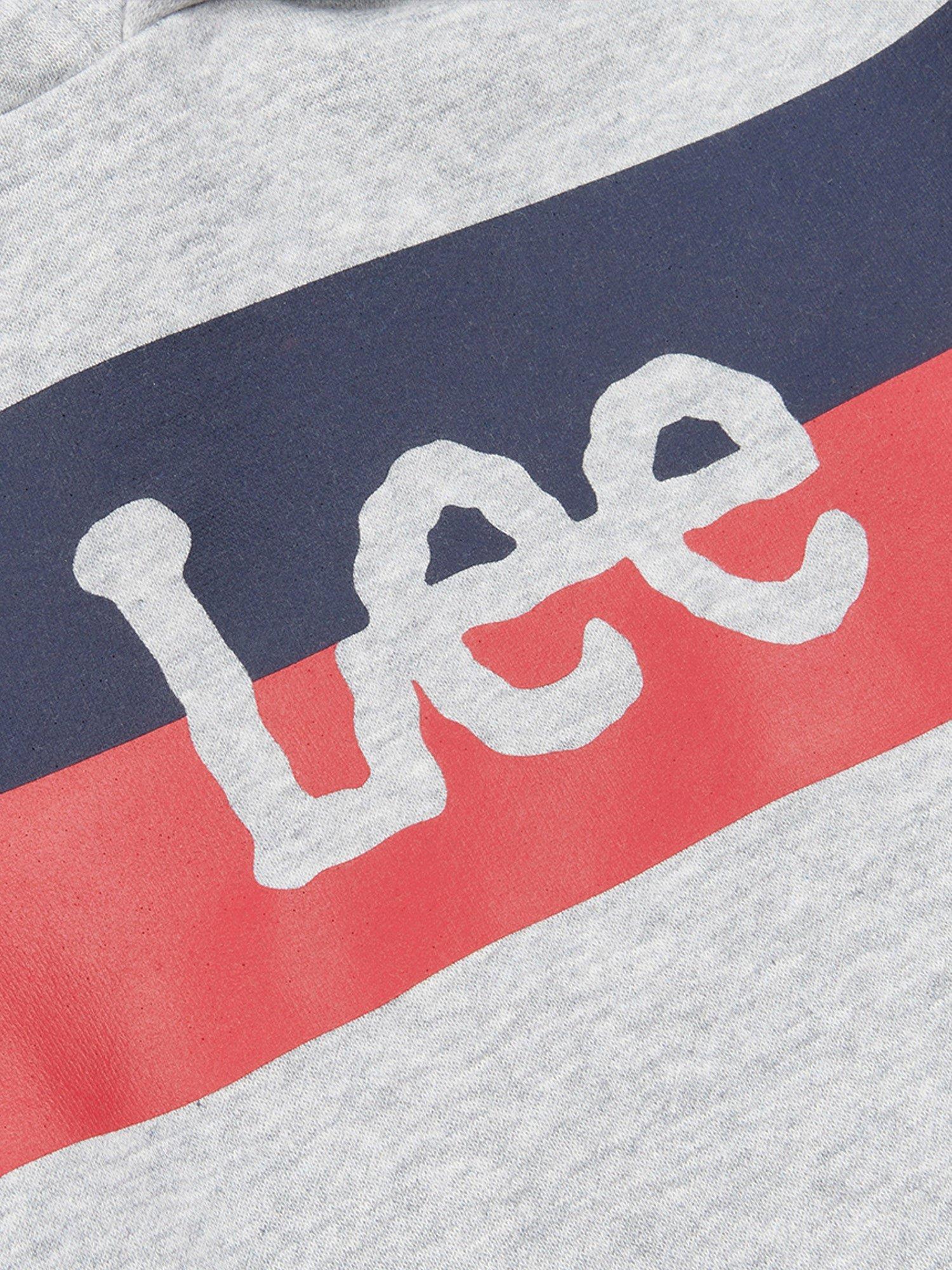 Product image 7 of 7, which shows Lee Kids' Cotton Blend Stripe Logo Hoodie, Vintage Grey Heather, 3-4 years