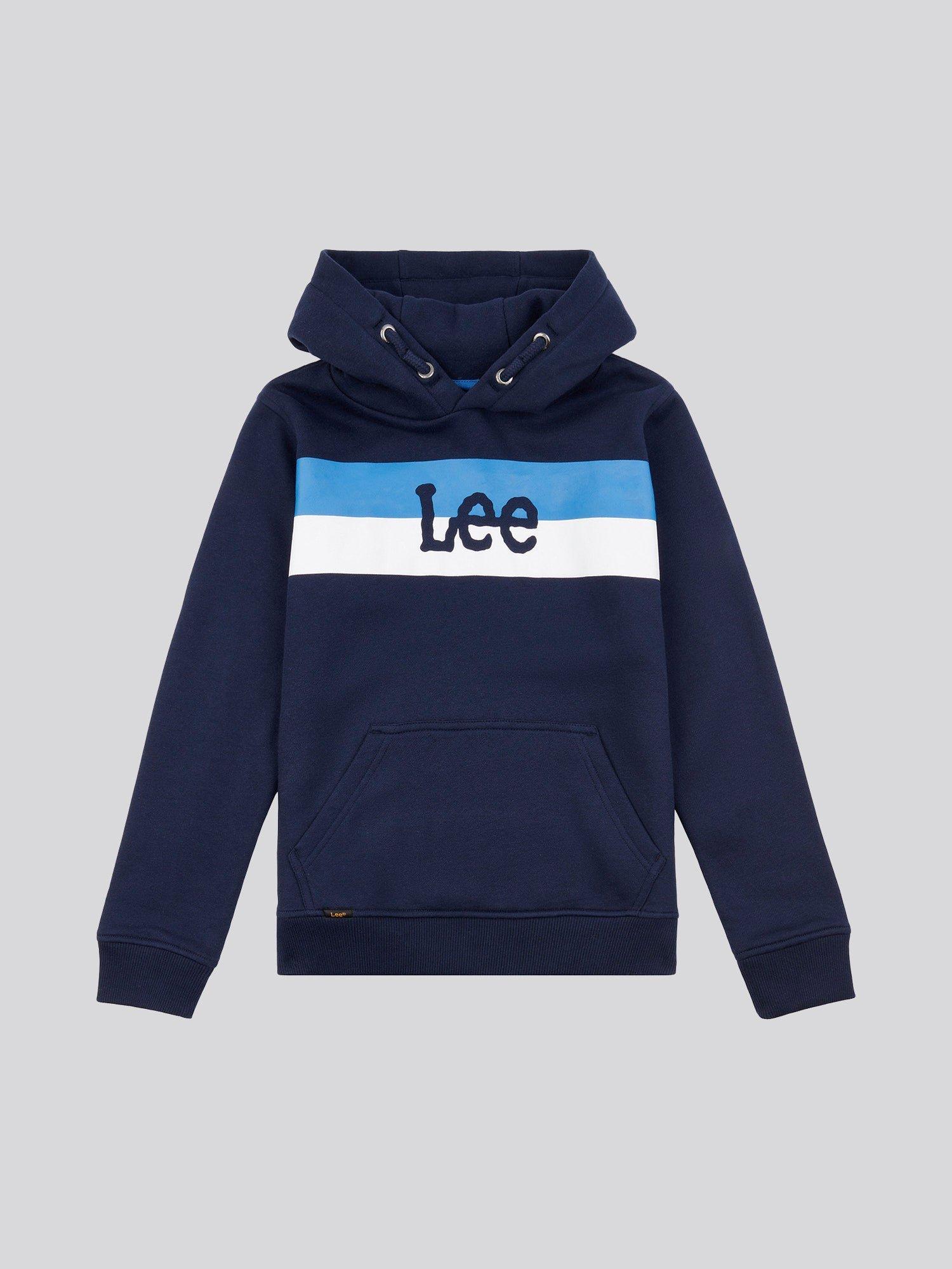 Product image 1 of 3, which shows Lee Kids' Stripe Logo Hoodie, Navy Blazer, 3-4 years