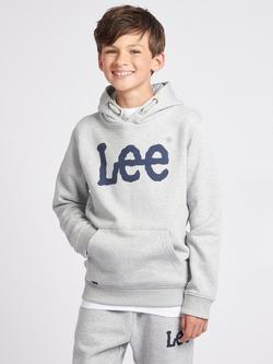 Lee Kids' Wobbly Graphic Hoodie, Vintage Grey Heather