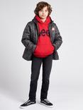 Lee Kids' Cotton Blend Wobbly Graphic Hoodie, Red