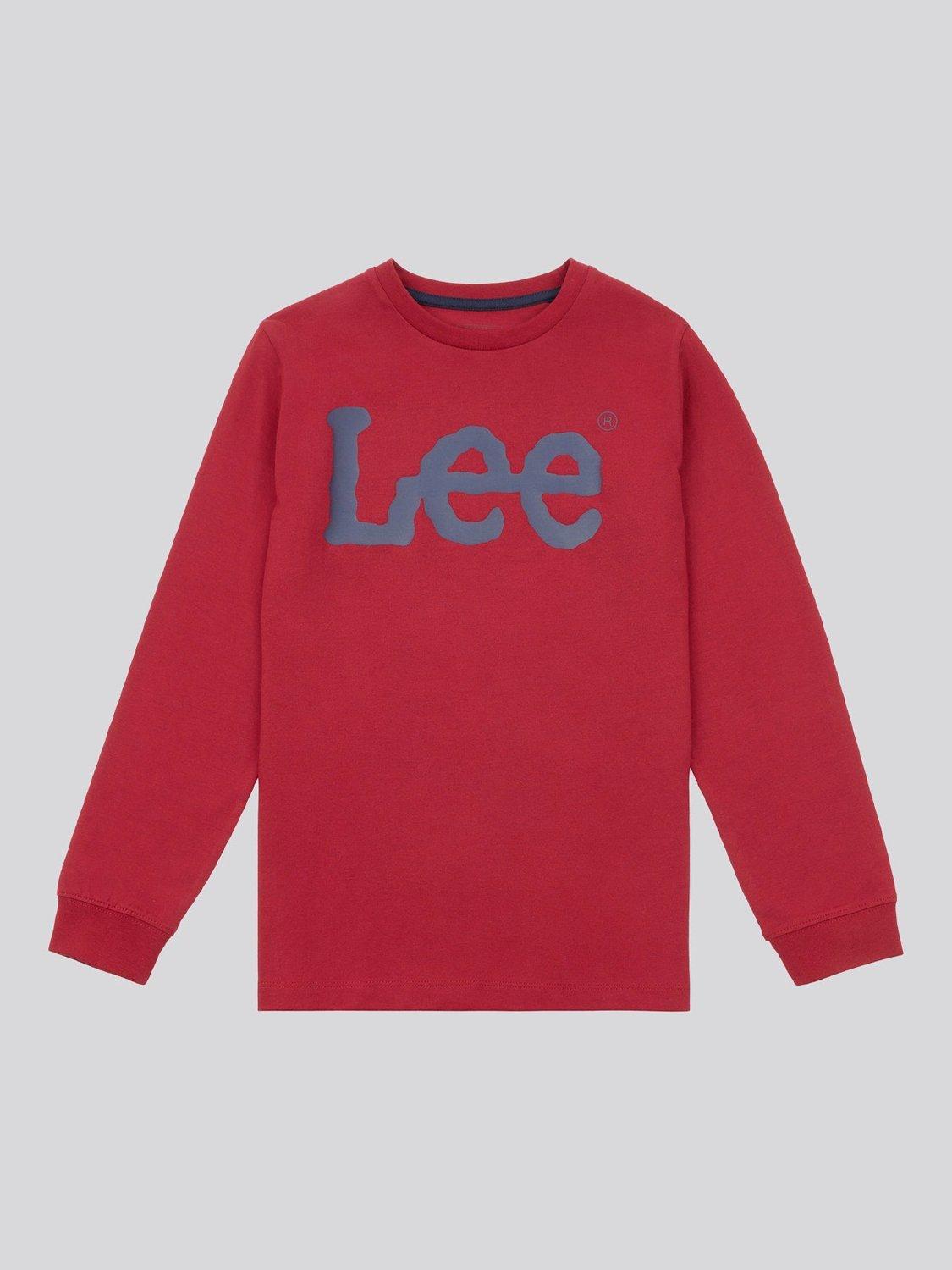 Product image 1 of 3, which shows Lee Kids' Wobbly Graphic Long Sleeve T-Shirt, Rhubarb, 3-4 years