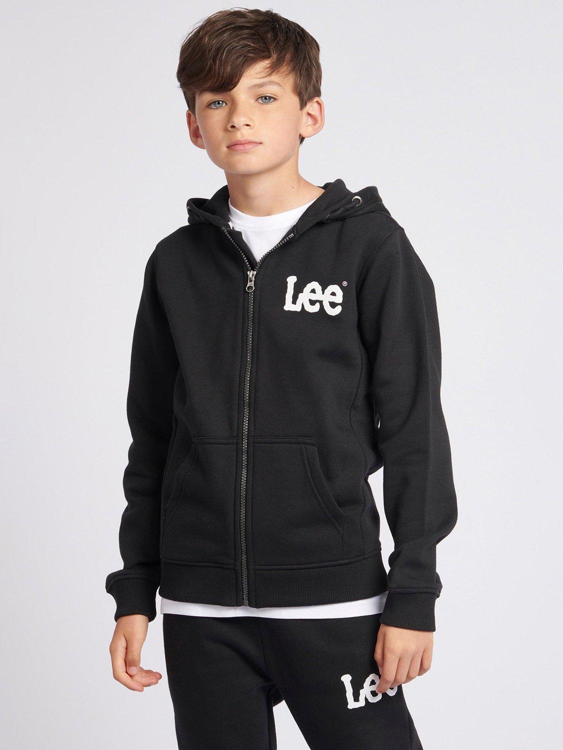 Product image 1 of 8, which shows Lee Kids' Wobbly Graphic Zip Hoodie, Black, 3-4 years