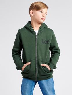 Lee Kids' Wobbly Graphic Zip Hoodie, Deep Forest