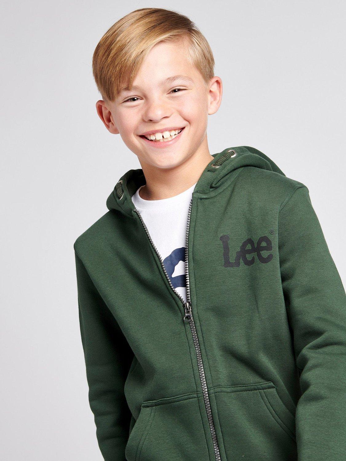 Product image 4 of 8, which shows Lee Kids' Wobbly Graphic Zip Hoodie, Deep Forest, 3-4 years