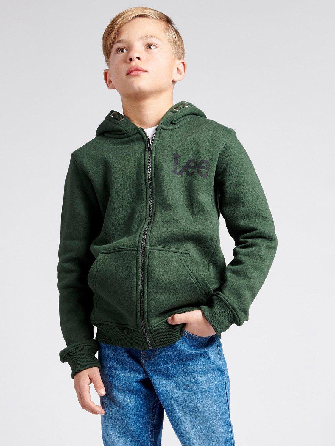 Product image 5 of 8, which shows Lee Kids' Wobbly Graphic Zip Hoodie, Deep Forest, 3-4 years