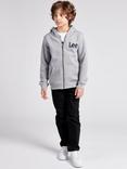 Lee Kids' Cotton Wobbly Graphic Zip Hoodie, Vintage Grey Heather