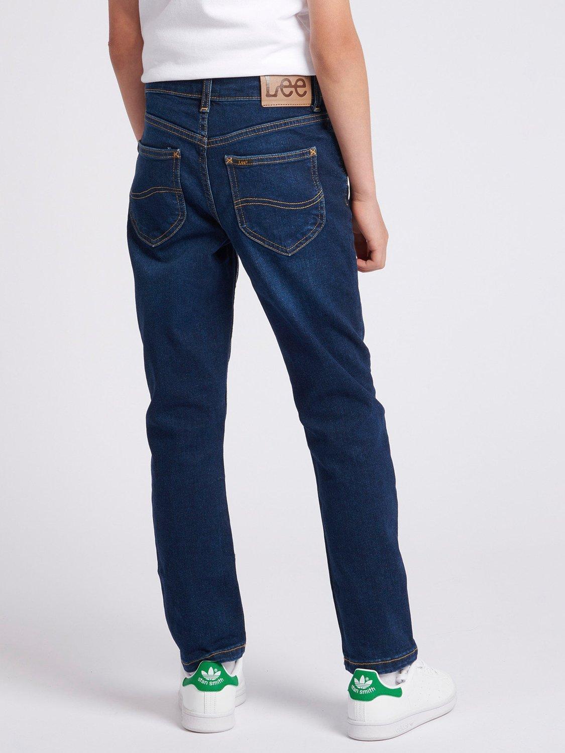 Product image 3 of 8, which shows Lee Kids' Luke Slim Fit Tapered Jeans, Dark Blue Wash, 3-4 years