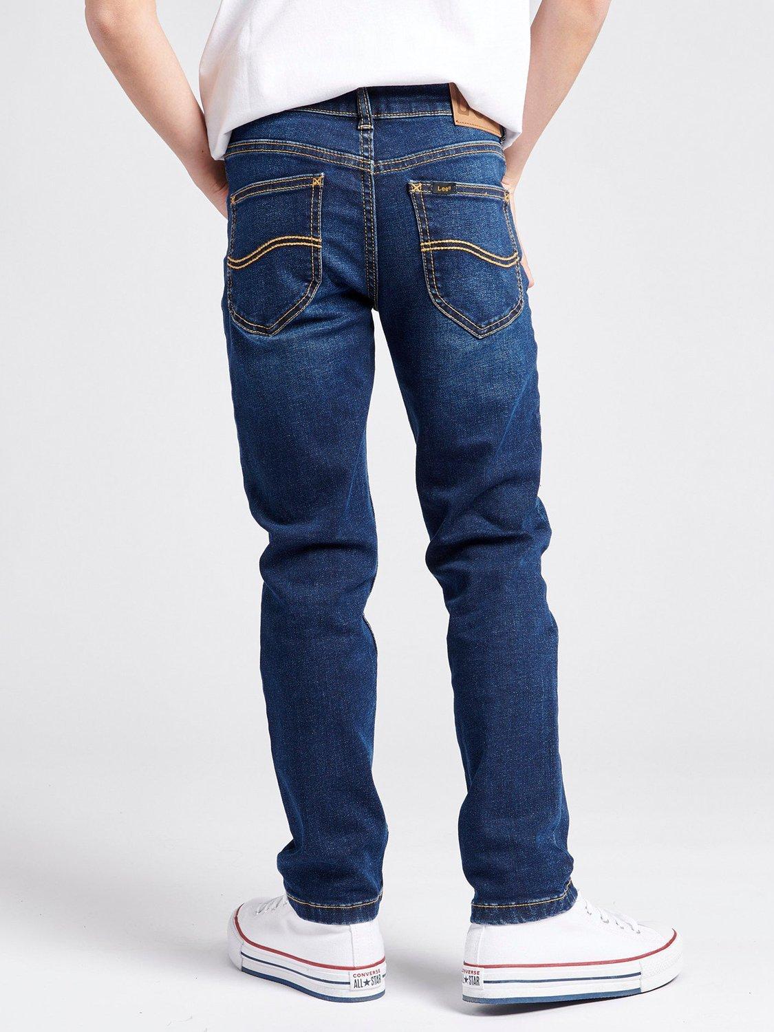 Product image 3 of 8, which shows Lee Kids' Luke Denim Mid-Rise Jeans, Dark Indigo Wash, 3-4 years