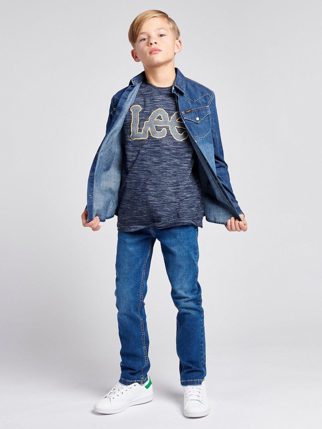 Product image 2 of 2, which shows Lee Kids' Luke Slim Fit Tapered Jeans, Blue, 3-4 years