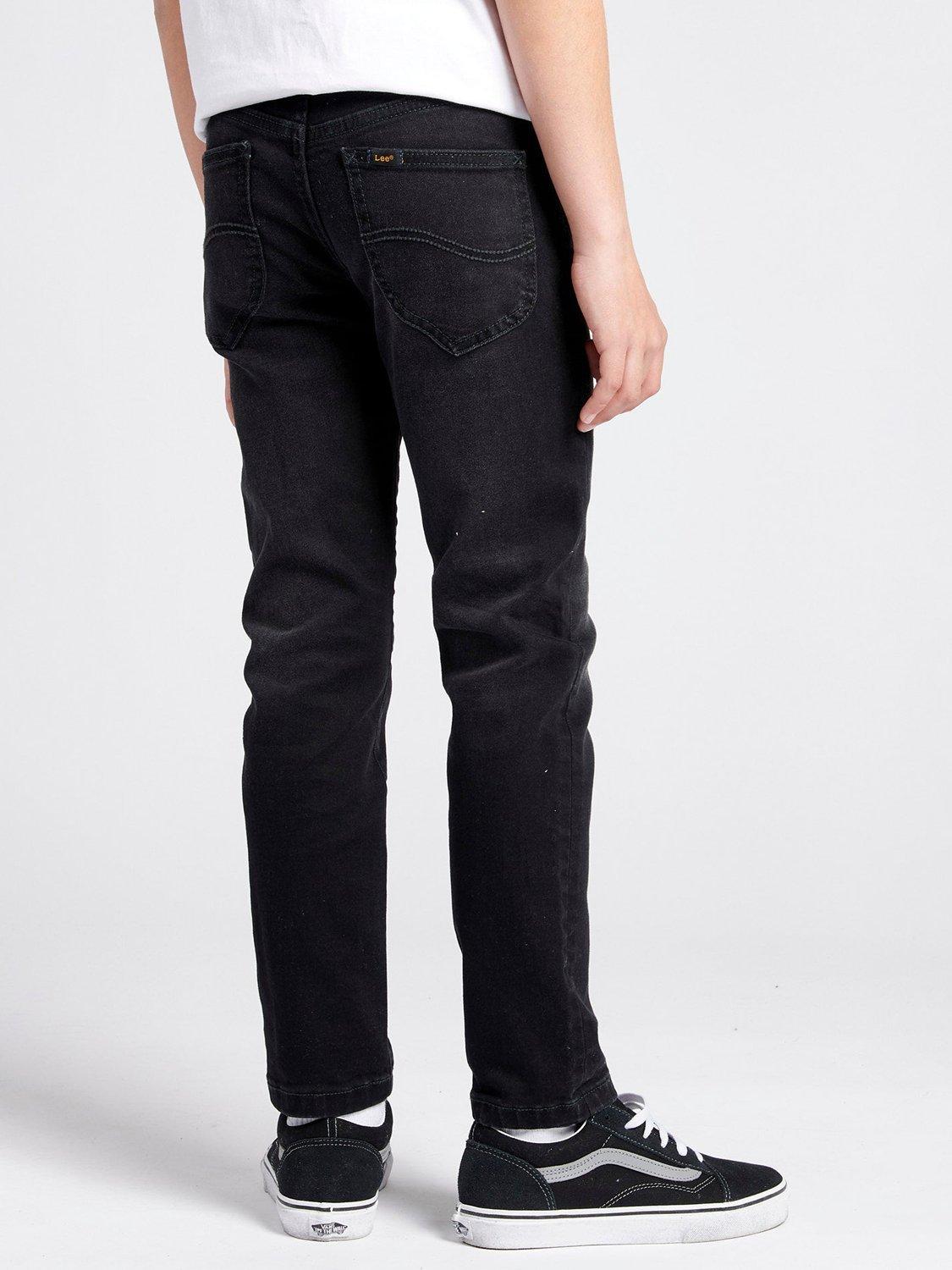 Product image 3 of 8, which shows Lee Kids' Malone Stretch Denim Skinny Jeans, Washed Black, 3-4 years