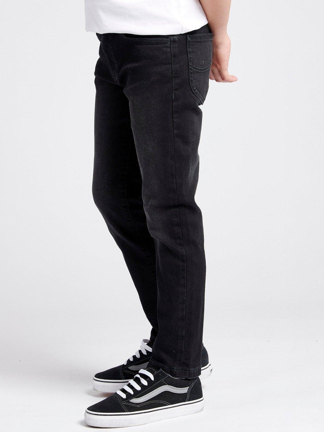 Product image 5 of 8, which shows Lee Kids' Malone Stretch Denim Skinny Jeans, Washed Black, 3-4 years