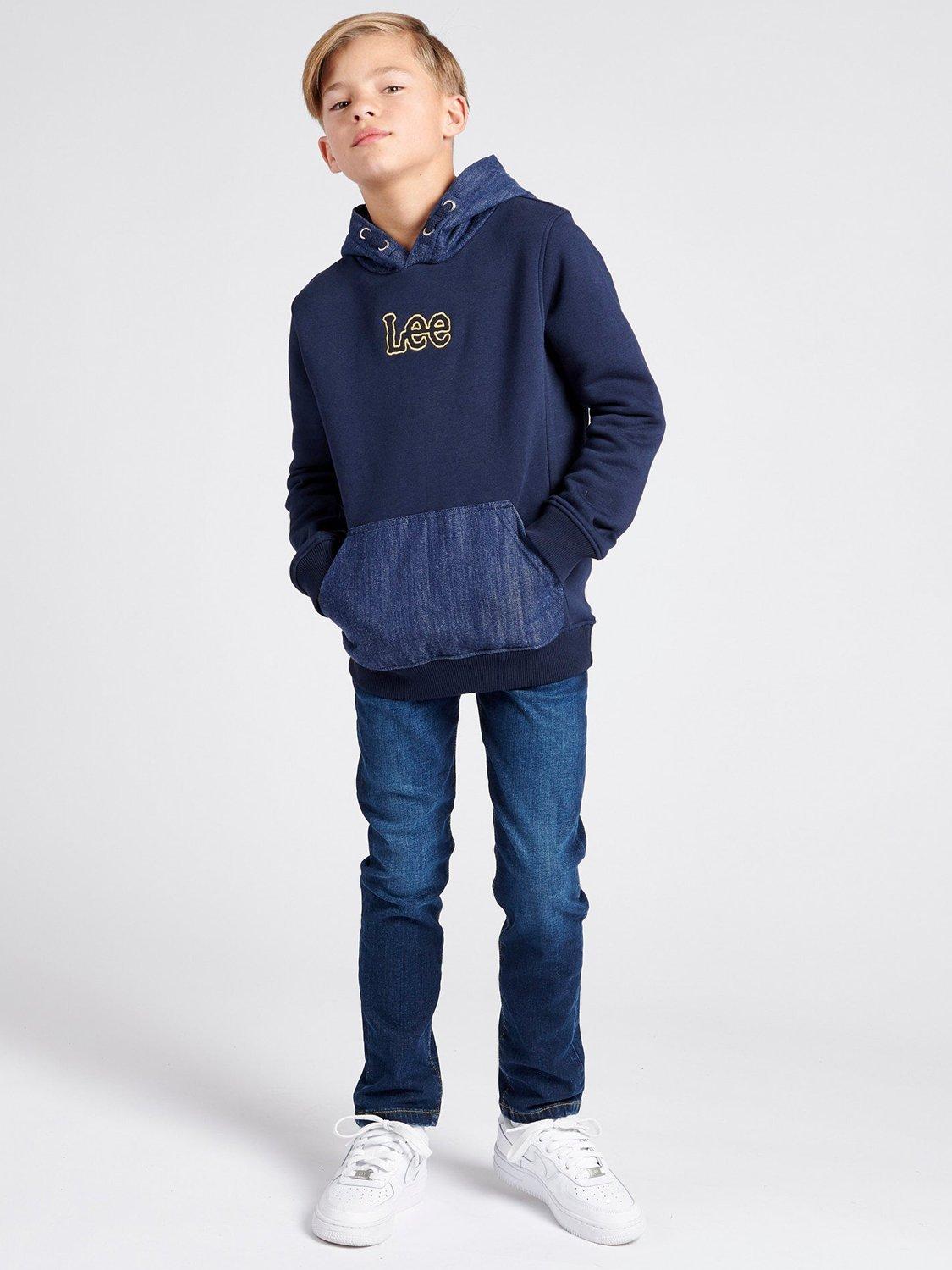 Product image 2 of 8, which shows Lee Kids' Malone Skinny Jeans, Dark Indigo Wash, 3-4 years