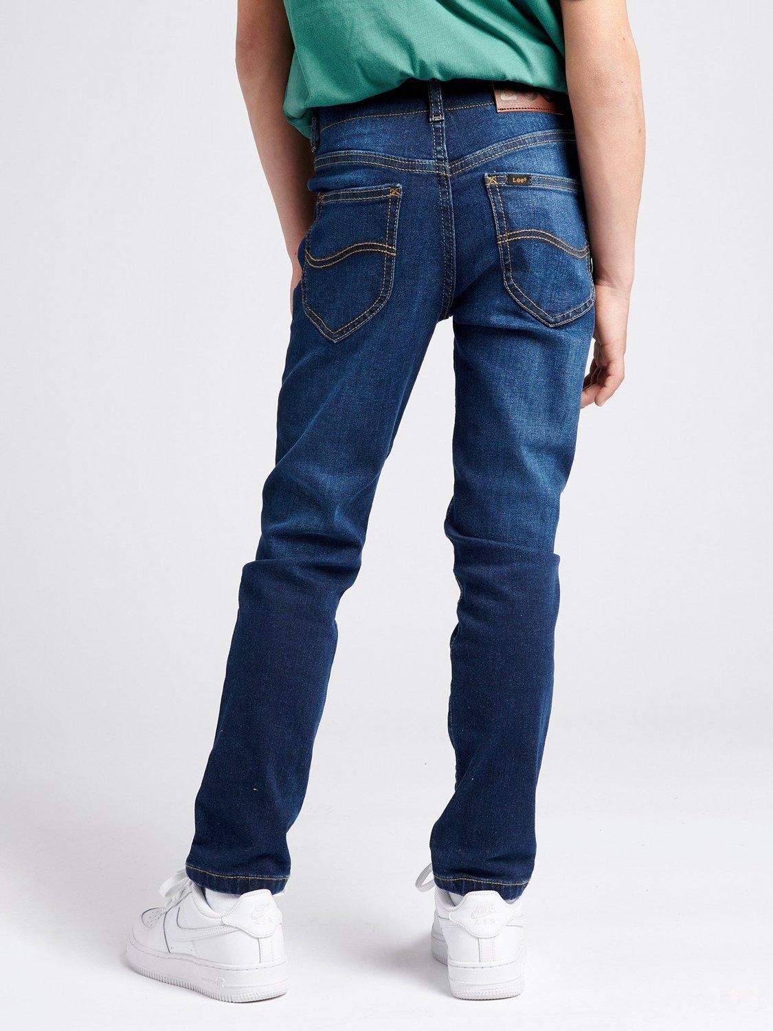 Product image 3 of 8, which shows Lee Kids' Malone Skinny Jeans, Dark Indigo Wash, 3-4 years
