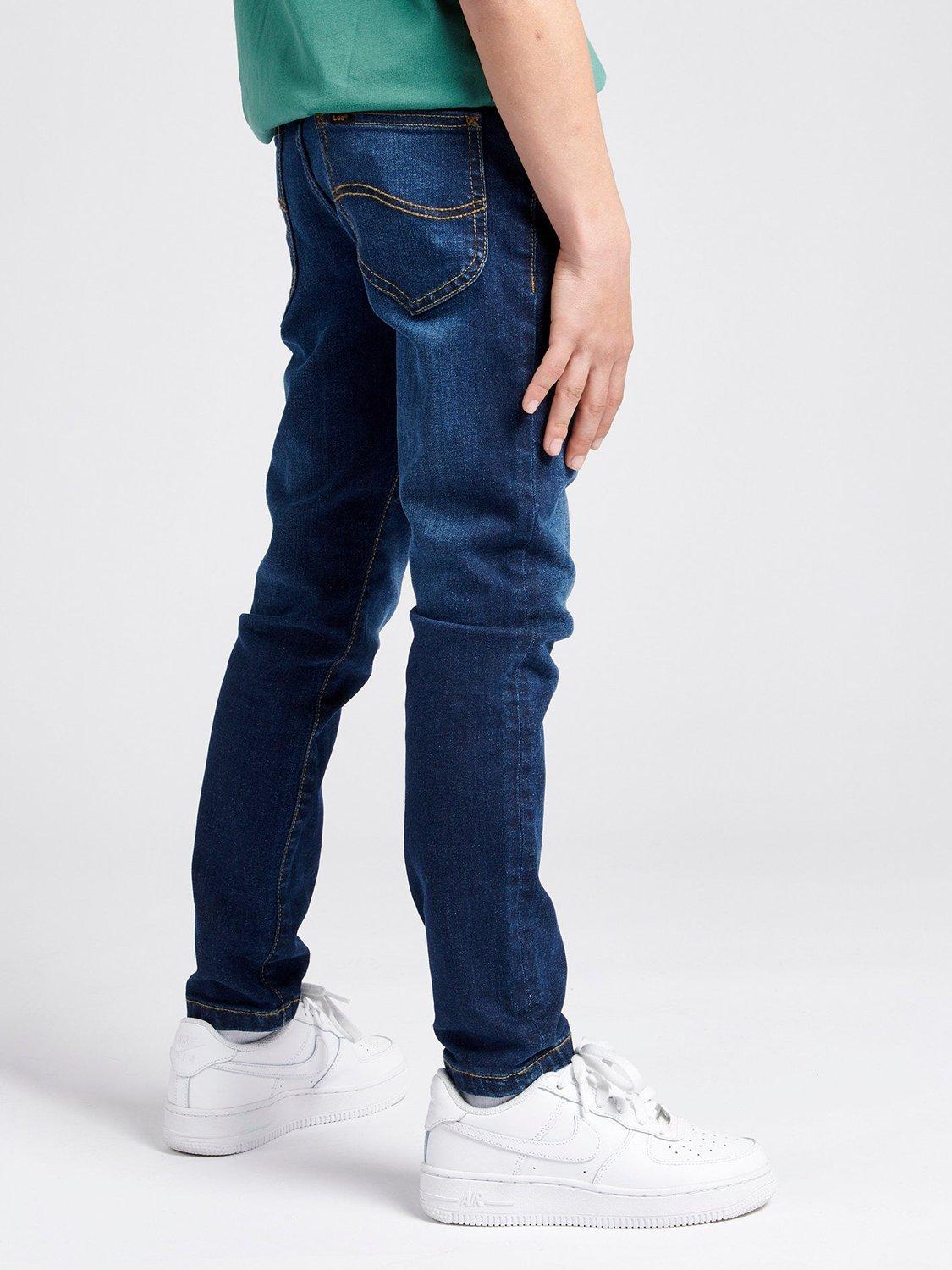 Product image 5 of 8, which shows Lee Kids' Malone Skinny Jeans, Dark Indigo Wash, 3-4 years
