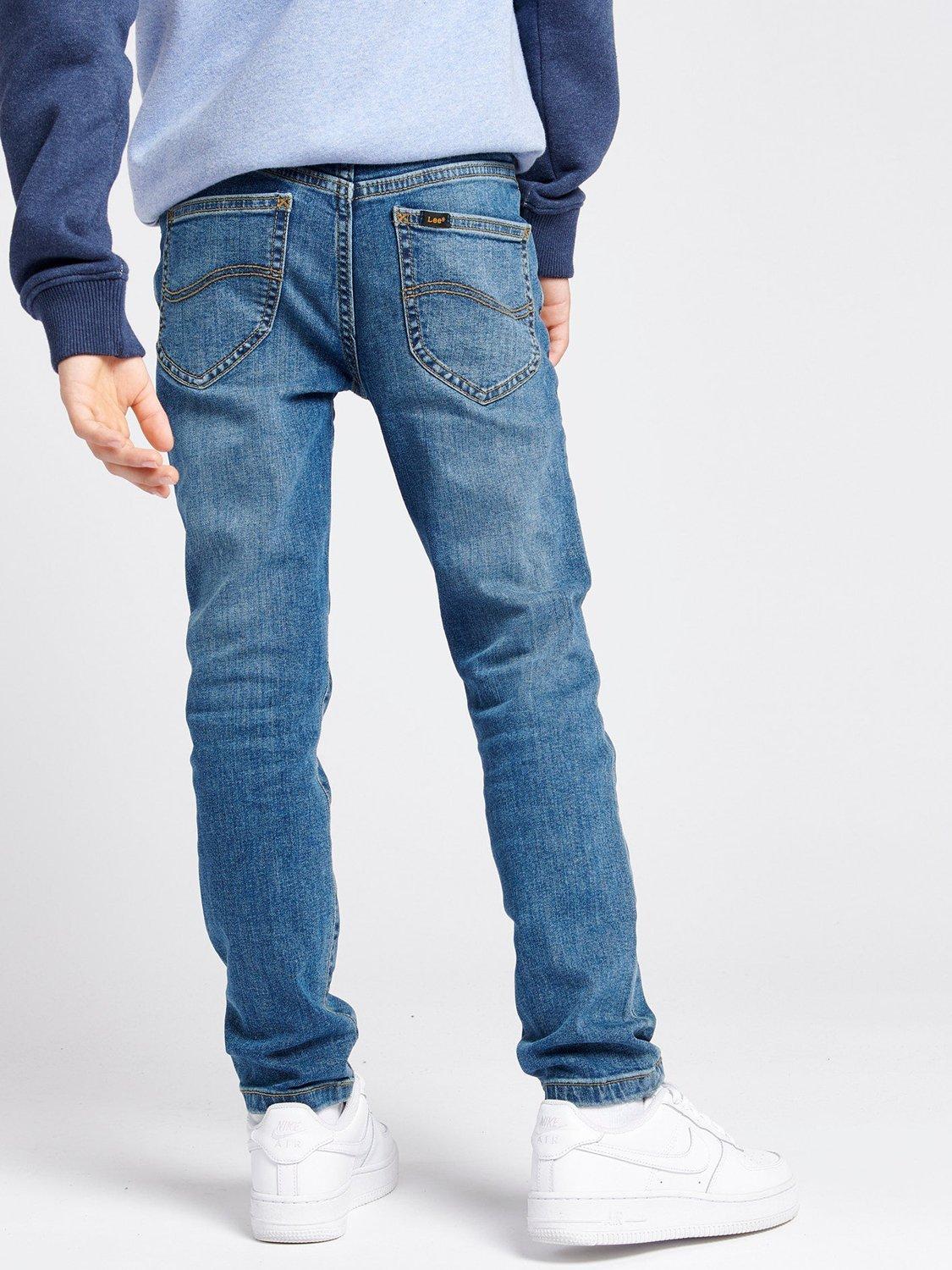 Product image 3 of 8, which shows Lee Kids' Malone Stretch Denim Skinny Jeans, Mid Wash, 3-4 years