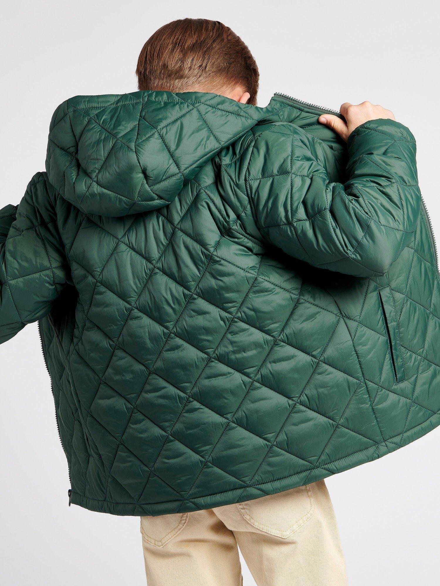 Product image 5 of 9, which shows Lee Kids' Diamond Quilted Hooded Puffer Jacket, Deep Forest, 3-4 years