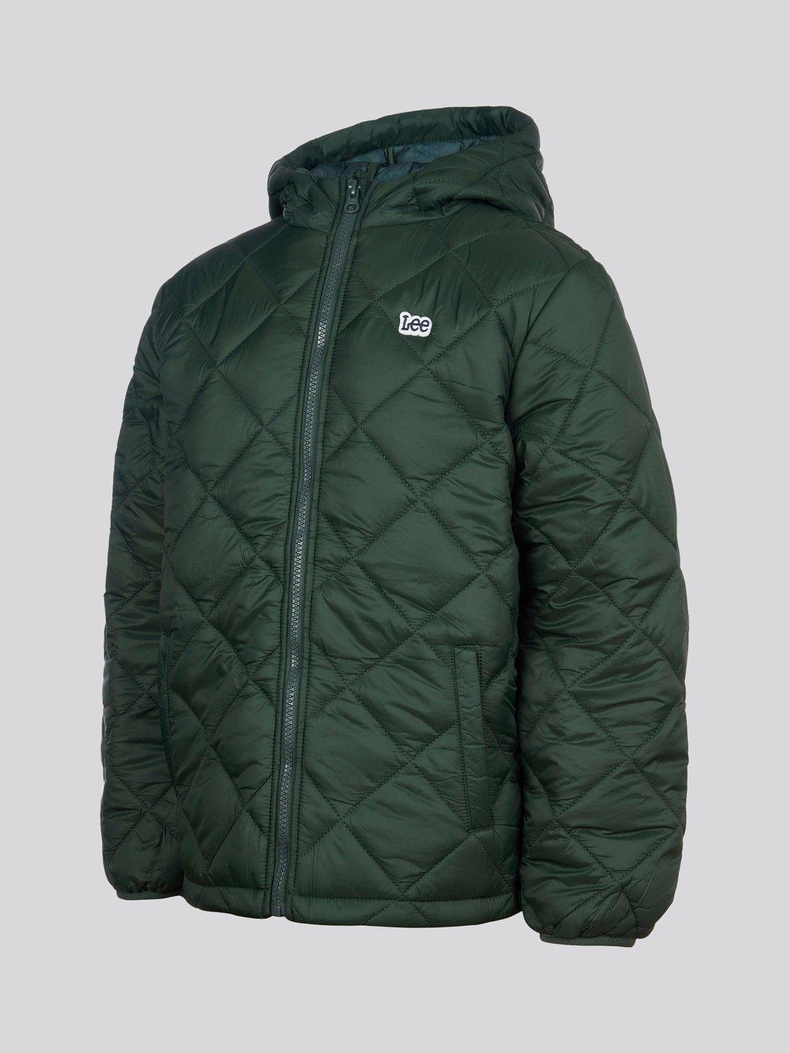 Product image 7 of 9, which shows Lee Kids' Diamond Quilted Hooded Puffer Jacket, Deep Forest, 3-4 years