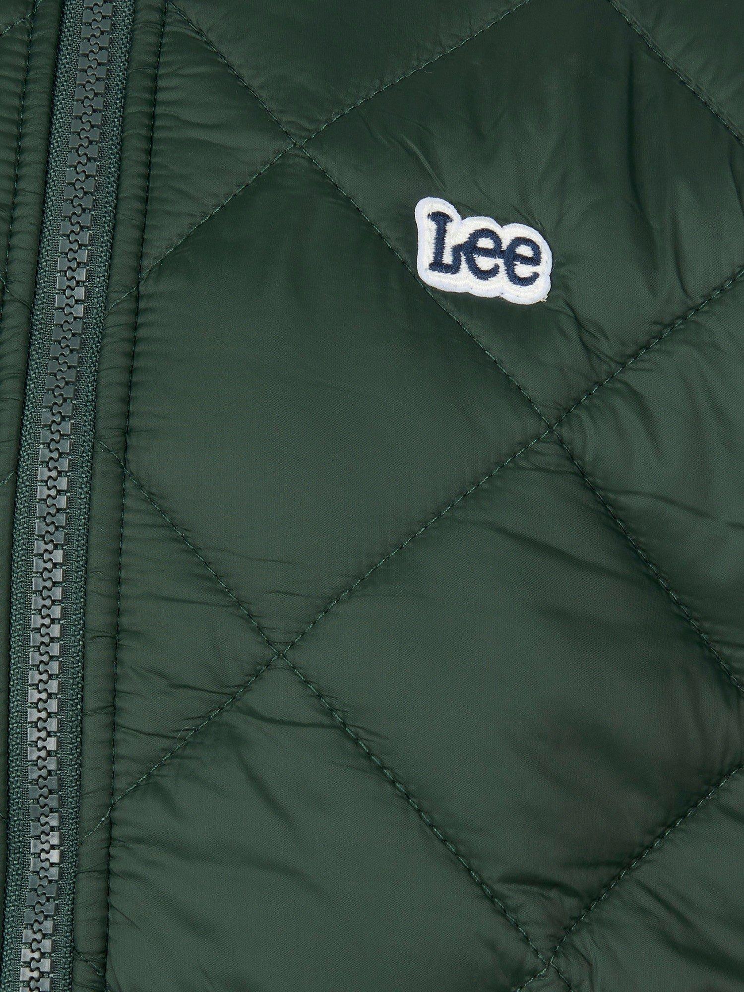 Product image 9 of 9, which shows Lee Kids' Diamond Quilted Hooded Puffer Jacket, Deep Forest, 3-4 years