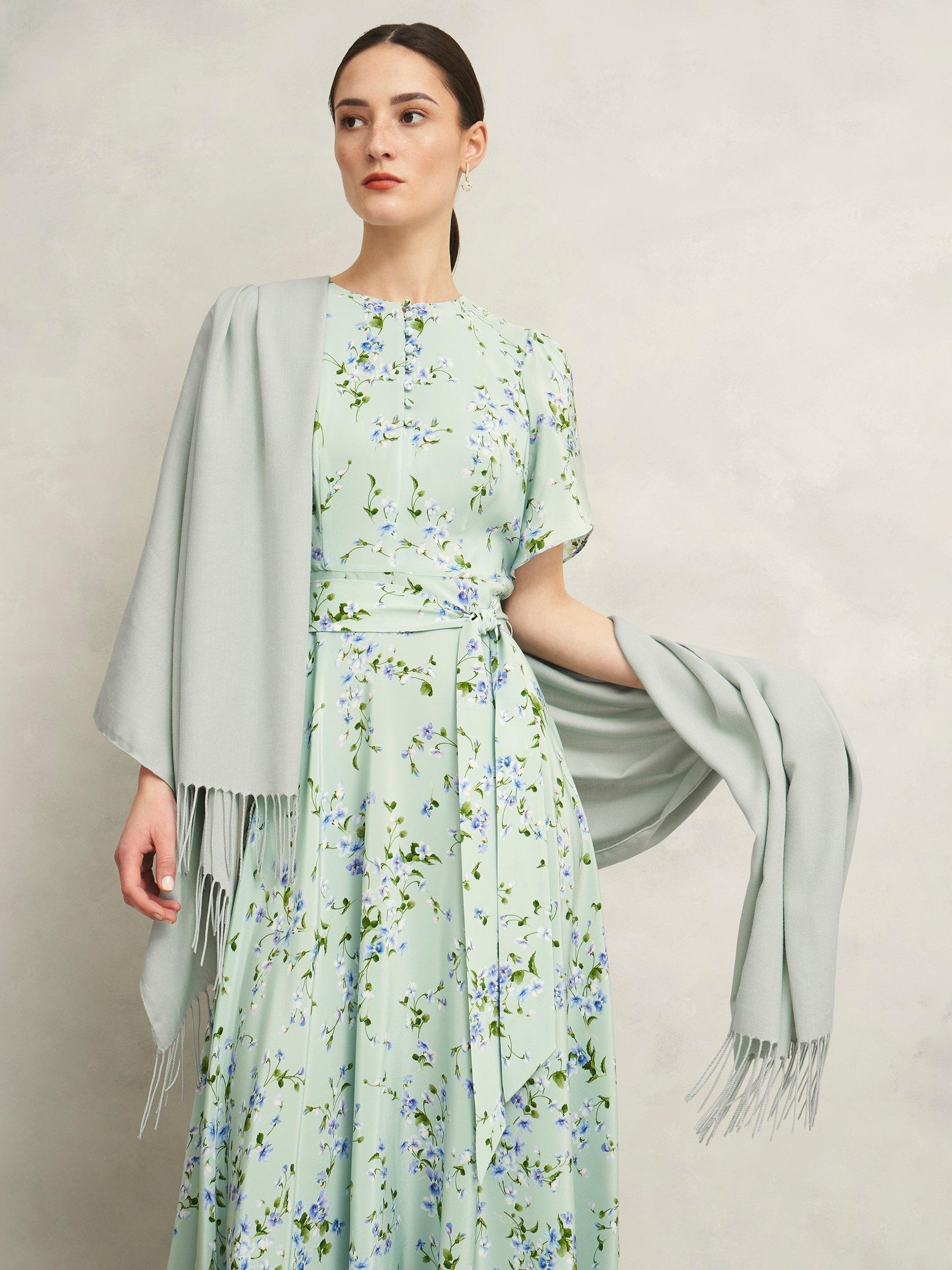 Product image 3 of 3, which shows Hobbs Matilda Scarf, Sage Green