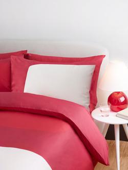 Jasper Conran London 300 Cotton Thread Colour Block Duvet Cover Set - view 2, Red