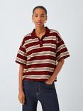 John Lewis Cotton Pique Short Sleeved Striped Polo Shirt