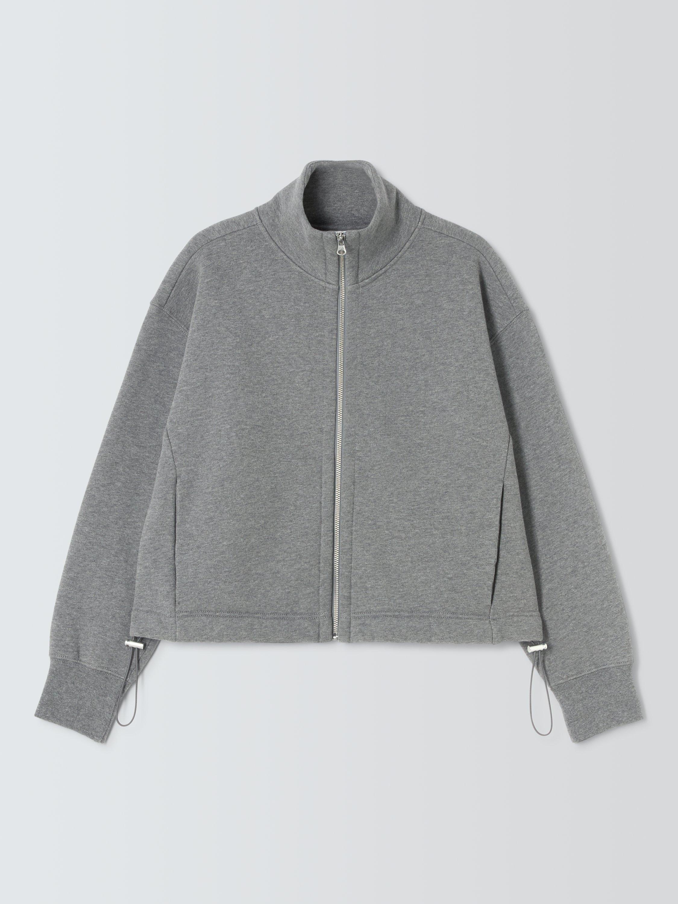 Product image 4 of 6, which shows John Lewis Zip Through Cotton Blend Sweatshirt, Grey Marl, 20