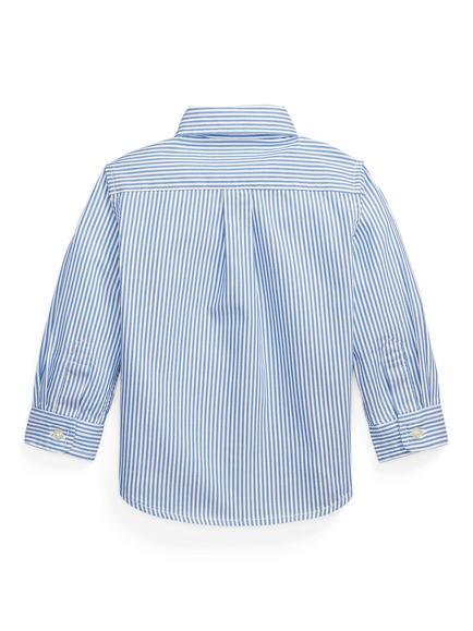 Polo Ralph Lauren Baby Cotton Stripe Button-Down Collar Shirt, Sky Blue/White - view 2, Bsr Blue/White