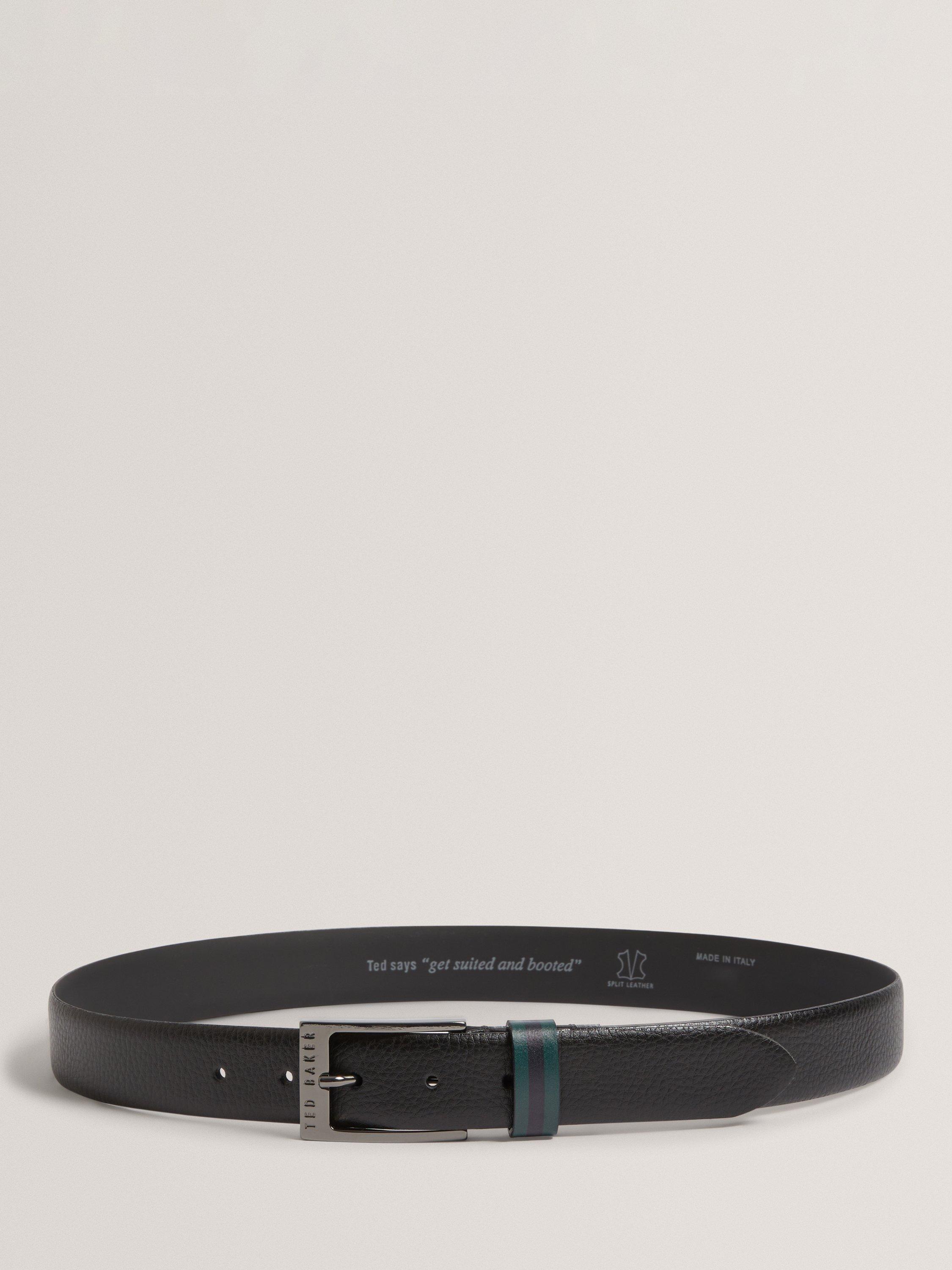 Product image 2 of 3, which shows Ted Baker Stripe Leather Belt, Black, S