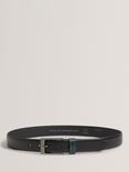Ted Baker Stripe Leather Belt, Black