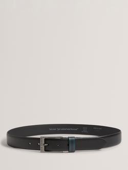 Ted Baker Stripe Leather Belt, Black - view 2, Black