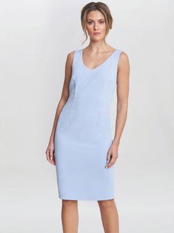 Gina Bacconi Moss Crepe Dress, Light Blue, Light Blue