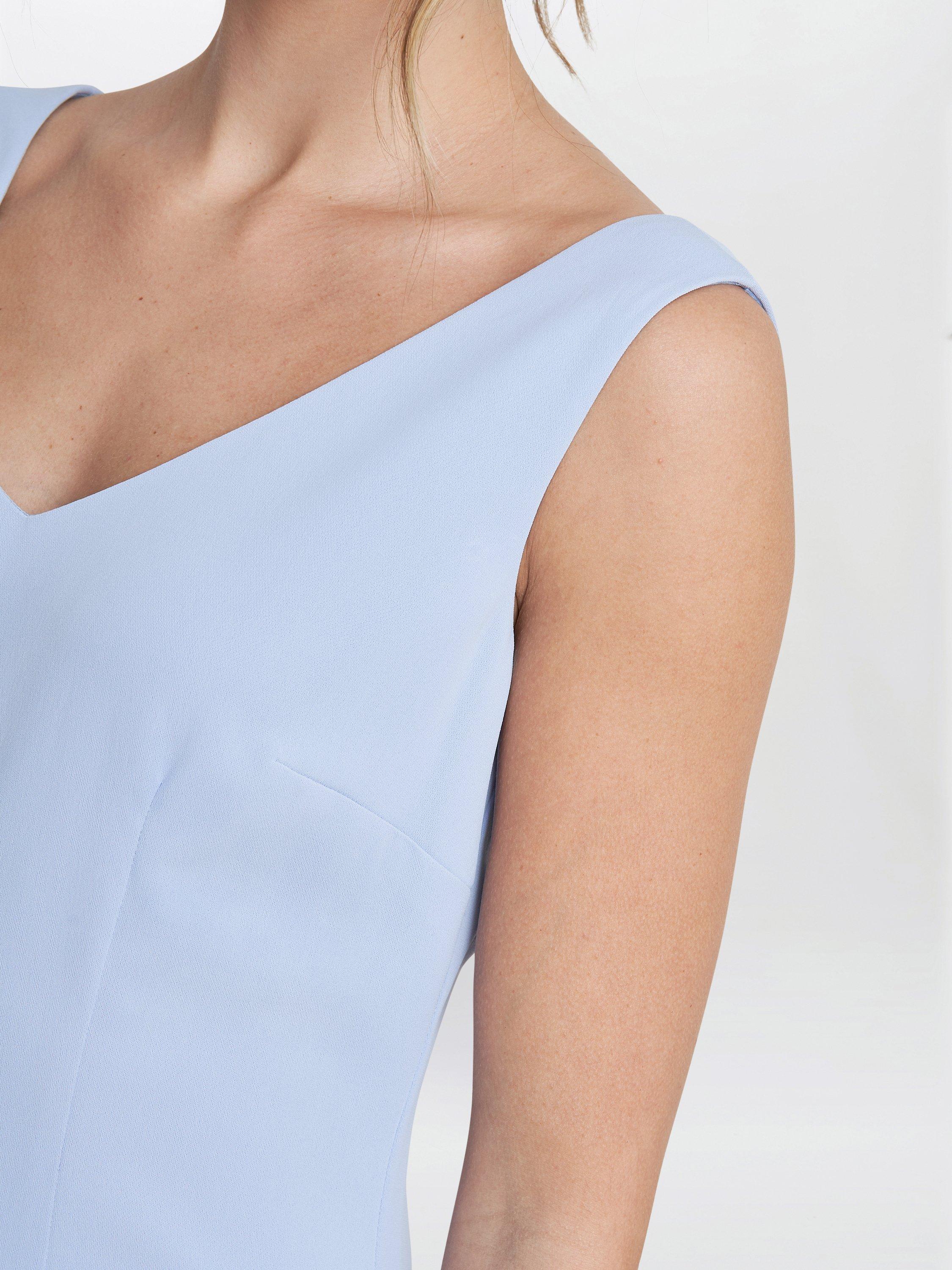 Product image 7 of 7, which shows Gina Bacconi Moss Crepe Dress, Light Blue, 10