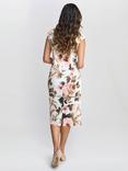 Gina Bacconi Floral Faux Wrap Dress, White/Multi