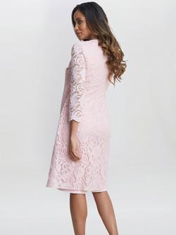 Gina Bacconi Crepe and Lace Dress, Pink - view 2, Pink