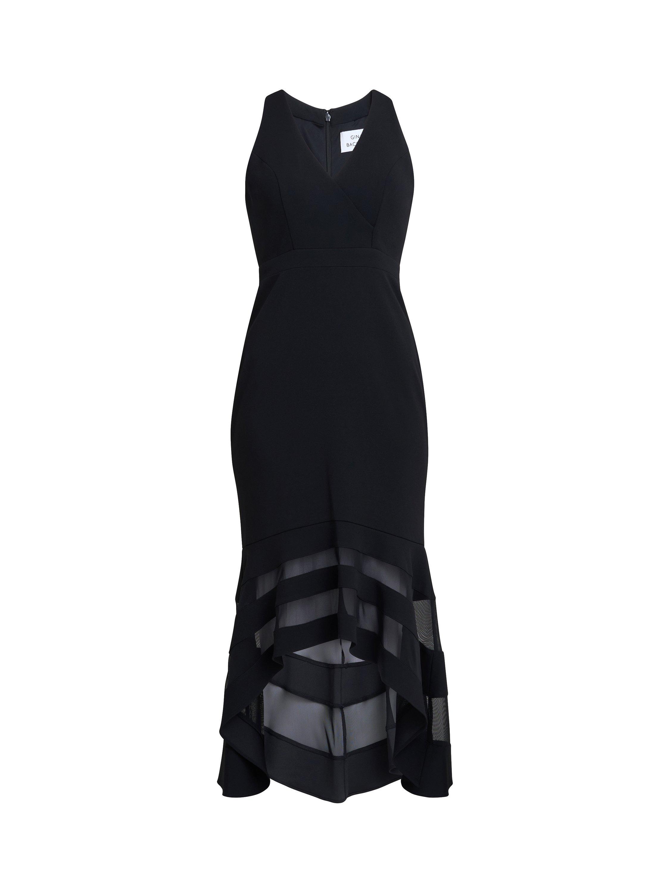 Product image 3 of 4, which shows Gina Bacconi High Low Mermaid Dress, Black, 8