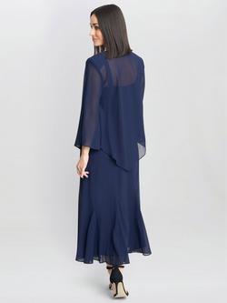 Gina Bacconi Beaded Dress and Jacket Set, Navy - view 2, Navy