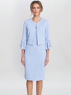 Gina Bacconi Peplum Cuff Bolero, Light Blue, Light Blue