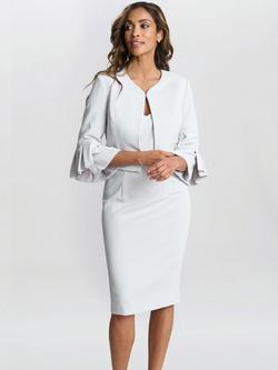 Gina Bacconi Melissa Stretch Crepe Dress & Jacket, Silver Mist