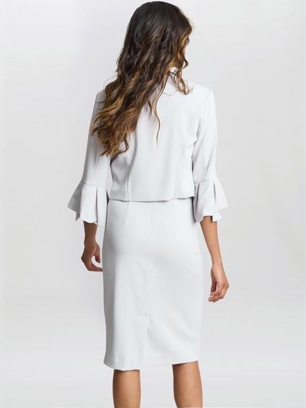Gina Bacconi Melissa Stretch Crepe Dress & Jacket - view 2, Silver Mist