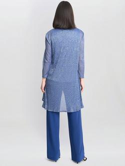 Gina Bacconi Jersey Trousers, Vest and Waterfall Jacket 3-Piece Set, Blue Multi - view 2, Blue Multi