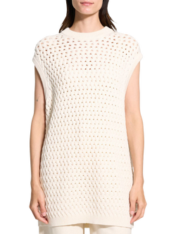 Theory Lattice Stitch Vest Top, White, White