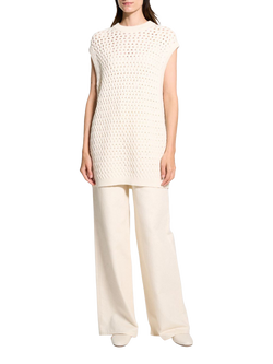 Theory Lattice Stitch Vest Top, White, White