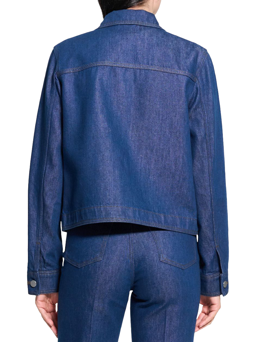 Product image 3 of 4, which shows Theory Casual Denim Shacket, Indigo, S
